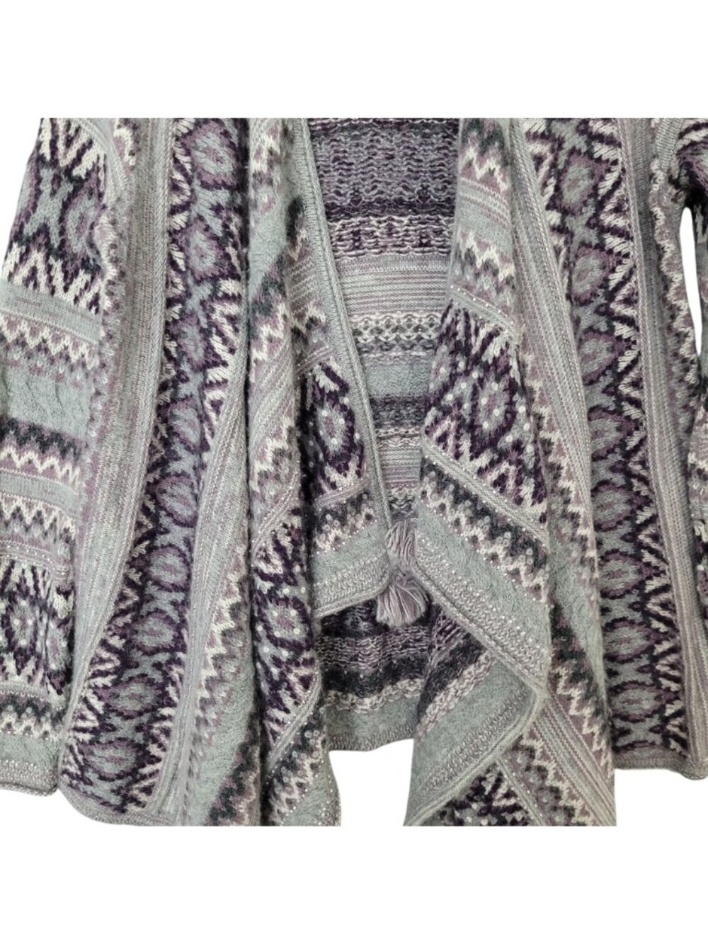 Calypso St. Barth Baby Alpaca Knit Cardigan Sweater Womens Size S Purple Gray - Picture 4 of 9
